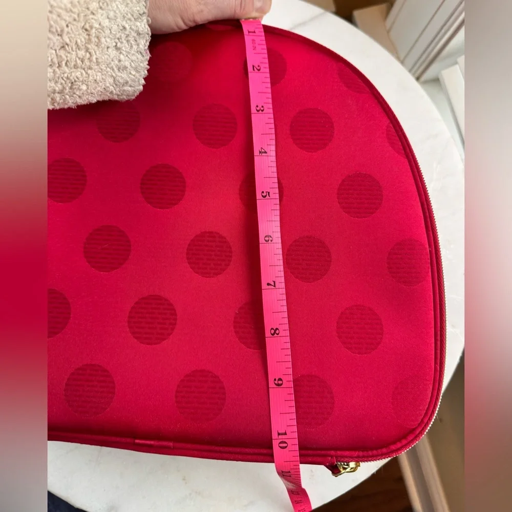 Estée Lauder Red Makeup Pouch Train Case with Gold Charm
